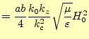 $\displaystyle =\frac{ab}{4}\frac{k_0k_z}{k_c^2}\sqrt{\frac{\mu}{\varepsilon}}H_0^2$