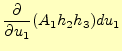 $\displaystyle \frac{\partial}{\partial u_1}(A_1h_2h_3)du_1$