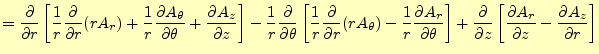 $\displaystyle = \if 11 \frac{\partial }{\partial r} \else \frac{\partial^{1} }{...
...rtial A_z}{\partial r} \else \frac{\partial^{1} A_z}{\partial r^{1}}\fi \right]$