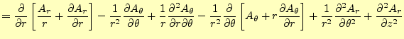 $\displaystyle = \if 11 \frac{\partial }{\partial r} \else \frac{\partial^{1} }{...
...frac{\partial A_r}{\partial z} \else \frac{\partial^{2} A_r}{\partial z^{2}}\fi$