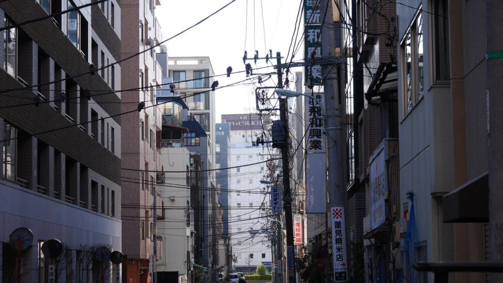電線がいっぱい