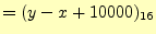 $\displaystyle =(y-x+10000)_{16}$